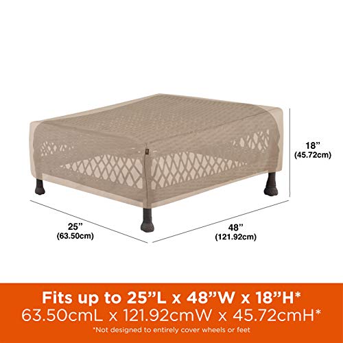 Modern Leisure 2928 Chalet Patio Coffee Table/Ottoman, Outdoor Cover (48 L X 25 D X 18 H Inches) Water-Resistant, Beige #TOP1