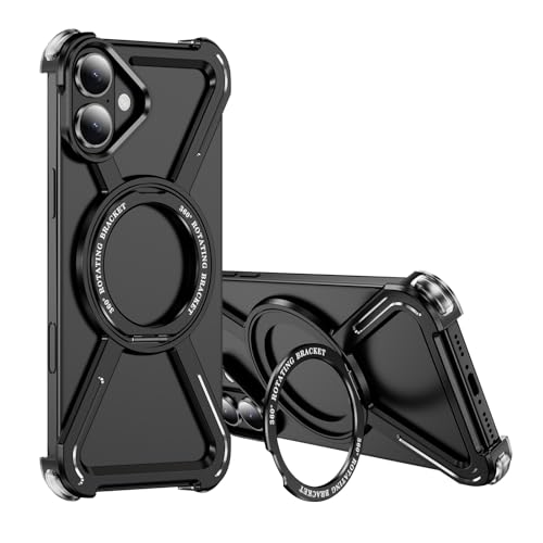 Funda Titanio para iPhone 17 con Protección Grado Militar y Soporte Magnético Giratorio 360°