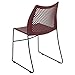 Flash Furniture HERCULES Series 5 Pack 661 lb. Capacity Burgundy Stack Chair with Air-Vent Back and Black Powder Coated Sled Base