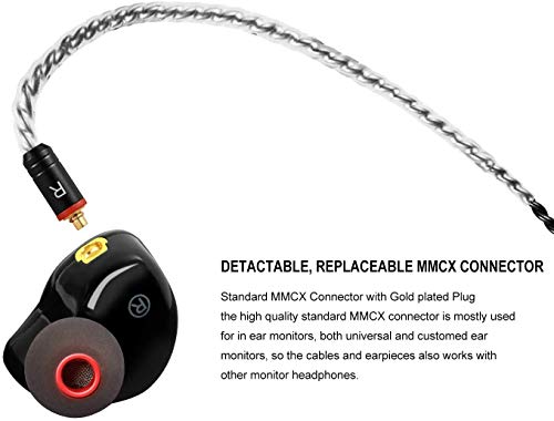 Image of DEMAKE in Ear Monitor with Detachable 3.5mm Cable, with Mic | HiFi IEM, Dual Dynamic Driver Wired Earbuds, Noise Canceling In Ear Headphones for Singers & Audiophiles (Carbon Fiber)