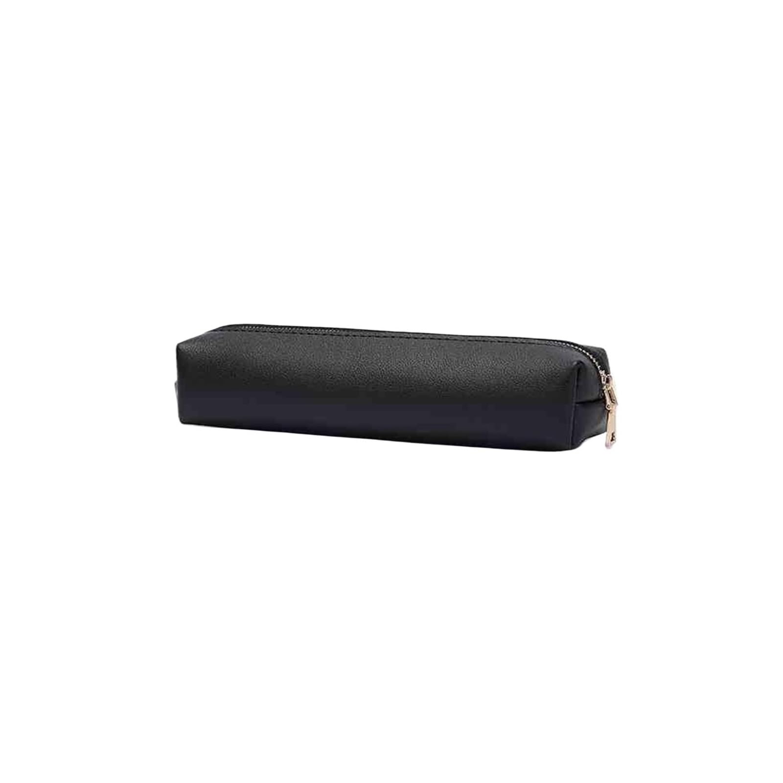 1 portapenne in pelle PU for studenti | Organizer retrò, semplice, portatile, multiuso, for pennelli da trucco/cancelleria, materiale scolastico(A1)