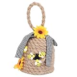 Garden Beehive Ornament,Little Bee Sunflower Ornament Hanging Garden Decoration Crafts Ornaments Sui