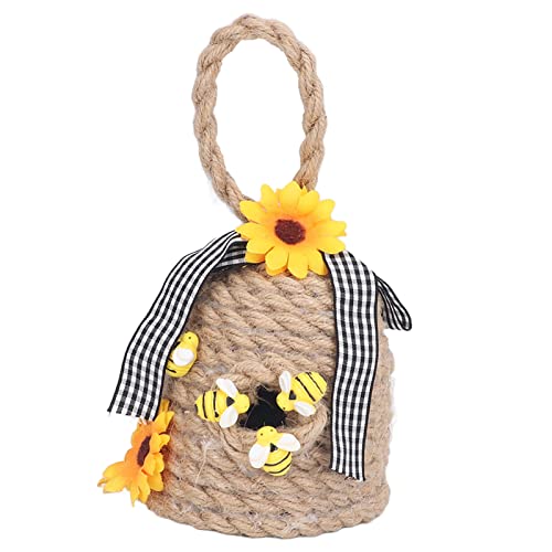 Garden Beehive Ornament,Little Bee Sunflower Ornament Hanging Garden Decoration Crafts Ornaments Suitable For Window, Wall, Balcony(Dome) #TOP24