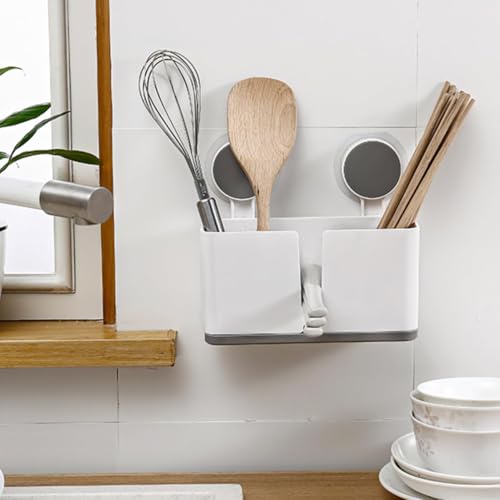 Image of Xmart India Self Adhesive Toothbrush Holder Wall Mounted | No-Drill Bathroom Organizer for Electric Toothbrush, Toothpaste, Shaver, Razor & Makeup Brushes | Wall Mount Brush Stand (1 Pc)