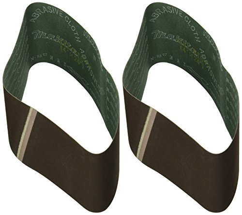 Image of Makita 794133-E-2 4-Inch by 24-Inch 120 Grit Sanding Belt, 2-Pack, Black