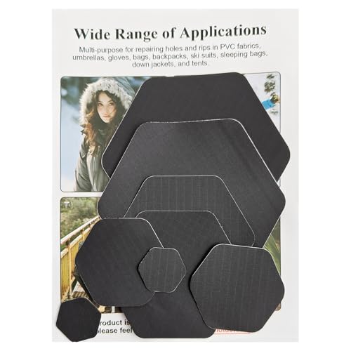WILDREEDS 8 peças de remendos de reparo de jaquetas, impermeáveis, autoadesivos, pré-cortados, resis