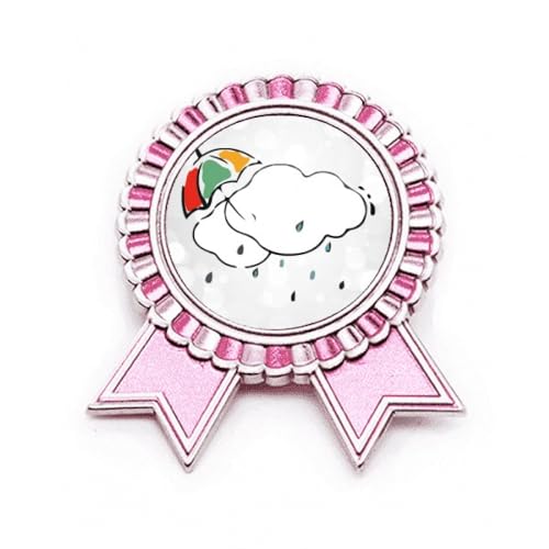 Broche parapluie nuage météo rose M métal pour accessoire de mode femme et bijoux de veste