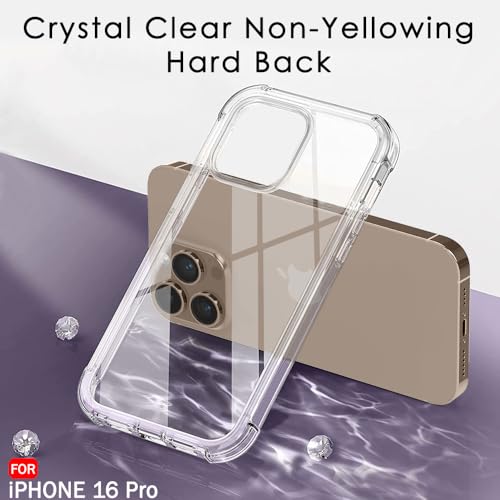 Image of TheGiftKart PC,Thermoplastic Polyurethane Crystal Clear Back Cover Case for iPhone 16 Pro|360 Degree Protection|Shock Proof Design|Transparent Back Cover Case for iPhone 16 Pro(Transparent Bumper)