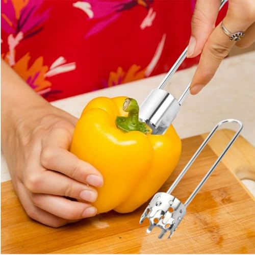 Miniatura 3 de Zwenjuan Descorazonador De Semillas De Pimiento,2 Piezas Descorazonador De Manzanas De Acero Inoxidable,Quitar El Coraz N De Las Frutas,Para Hogar Cocina Frutas Y Verduras