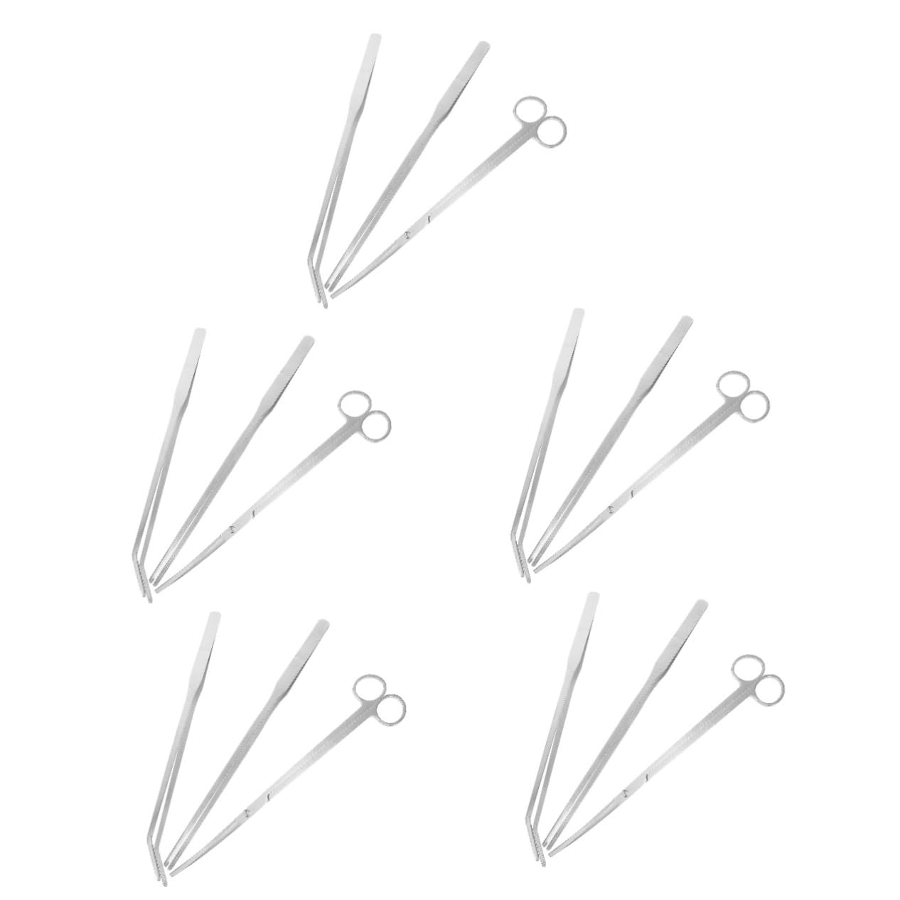 BESPORTBLE 5 Juegos De Pinzas para Acuarios Herramientas para Acuarios Decoración De Peceras Raspador De Algas Tijeras para Accesorios Curvos para Limpieza De Acero