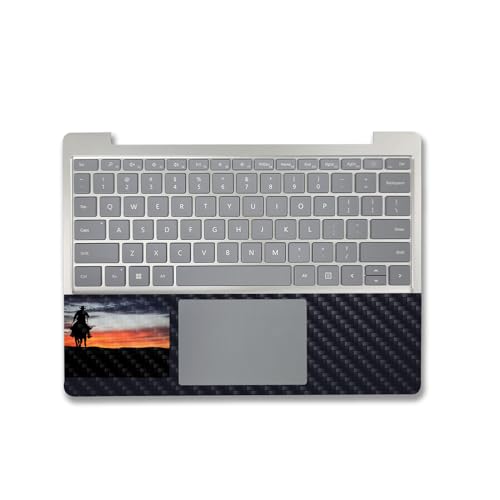 Image of MightySkins Carbon Fiber Skin Compatible with Microsoft Surface Laptop Go 3 (2023) Full Wrap Kit - Lone Rider | Protective, Durable Textured Carbon Fiber Finish | Made in The USA