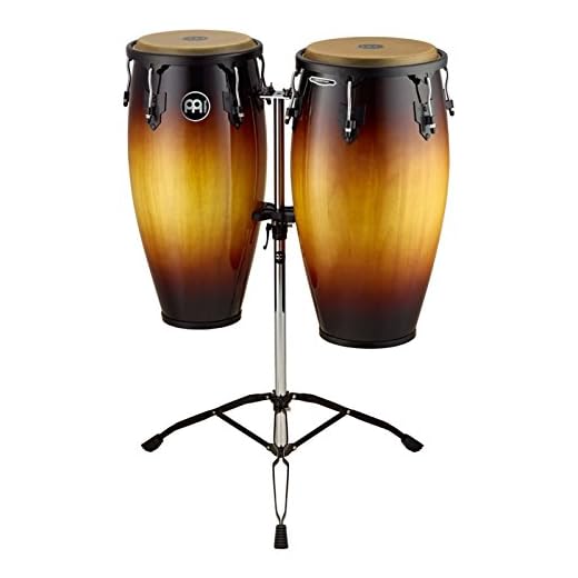 Meinl Percussion HC812NT - Set de congas de madera con parche natural (11 " y 12 "), Multicolor (Vintage sunburst)