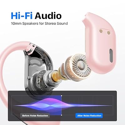Merryking AI Language Translator Earbuds, OWS Real-Time 3-in-1 Translation Earbuds 144 Languages & Accents, Translation Device for Travel Business Learning, Pink