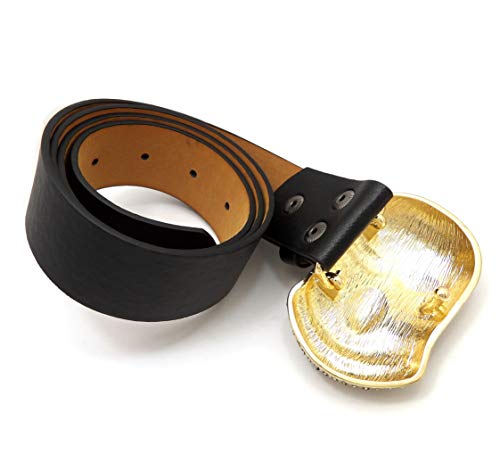 Hip Hop Style Collection Rapper Gold PT Iced Goon Mask Buckle & Leather Belt3