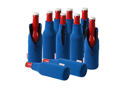 Dress-Your-Drink Glacette in neoprene, per raffreddare vino o bevande, Blau, 10er Spar-Set 0.33 Liter