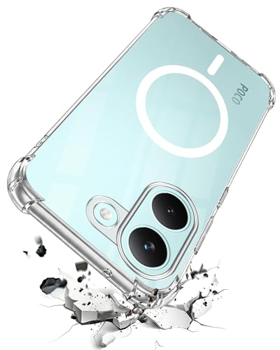 Image of Jkobi Shockproof Crystal-Clear Back Cover for Poco X8 Pro (Magsafe Wireless Support | Drop & Camera Protection | Hard Polycarbonate)