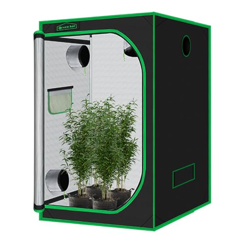 Top 5 Best 5X5 Grow Tents: Reviews & Expert Buying Guide 2 Green Hut 60"x60"x78" 600D Mylar Hydroponic Growing Tents for Plants Inside Reflective Grow Tent Growing Room Hydroponic System 5x5 Grow Tent