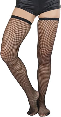 Image of ToBeInStyle Womens Standard Every-day Fishnet Thigh High Stockings