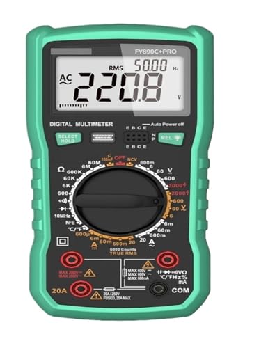 Multimètre numérique 6000 points FY890C PRO - Tension 2000V et Courant 20A AC/DC
