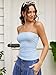 CIDER Striped Tube Tops for Women Y2K Sleeveless Casual Strapless Crop Going Out Tops Summer Trendy Blue