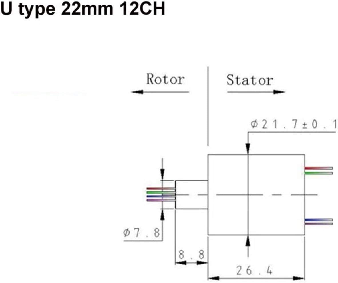 1PCS 12CH 2A Outer Dia 22mm U-type Slipring Monitoring Gimbal Rotary Connector Collector Joint Non-flange Conductive Slip Ring