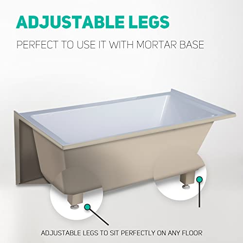 Fine Fixtures Acrylic/Fiberglass Soaking Bathtub, Exclusive Size 60" X 30", Alcove/Apron Front (Left Hand) #TOP7