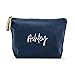 Weddingstar Large Personalized Canvas Makeup Bag - Script Font Navy Blue