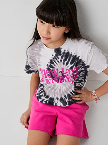 Image of happy nation Girls Relaxed Cotton Crop T Shirt