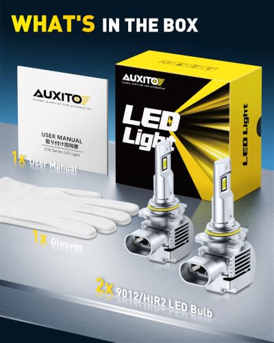 Image of AUXITO 9012 LED Light Bulbs 96,000LM 6500K White, Plug and Play,2PCS