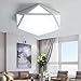 LED Acrylic Shade Flush Mount Ceiling Lamp 18W, Geometric Metal Body, Three-Color Light for Bedroom, Living Room, Black(White)