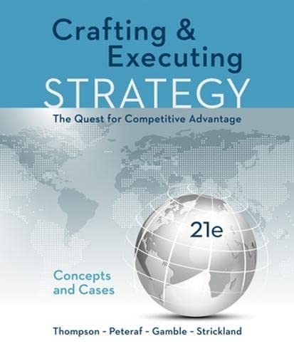 Crafting & Executing Strategy: The Quest For Competitive Advantage: Concepts And Cases #TOP19