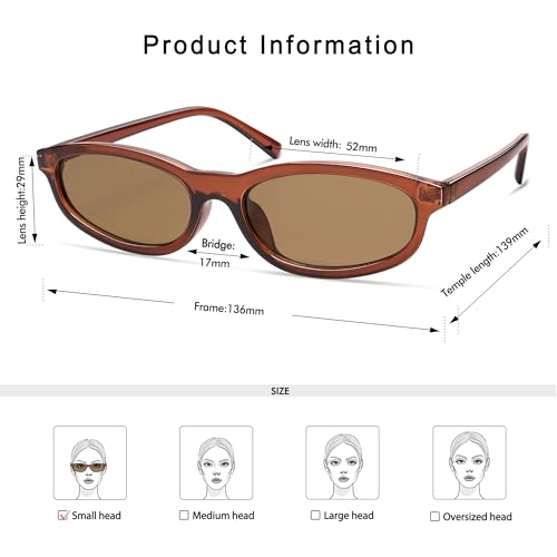 Retro Small Cat eye Sunglasses for Women Rectangle Oval Men Vintage 90s Narrow Skinny Glasses AP37324
