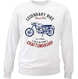  Teesandengines Ducati 100 Sport Legendary Bike Felpa di Cotone Bianca Size Medium