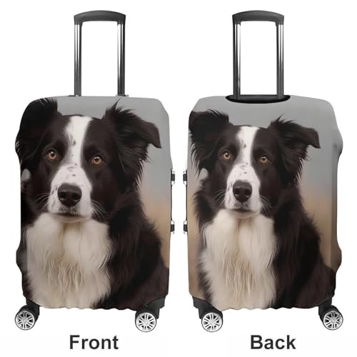 Border Collie Luggage Cover Personalization Suitcase Covers Protector Elastic Washable Baggage Cover Anti-Scratch For Traveling, Aircraft Consignment M3