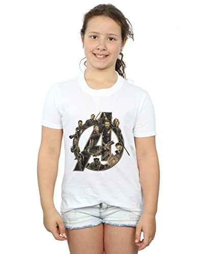 Marvel Girls Avengers Infinity War Marvel Logo T-Shirt White 7-8 Years