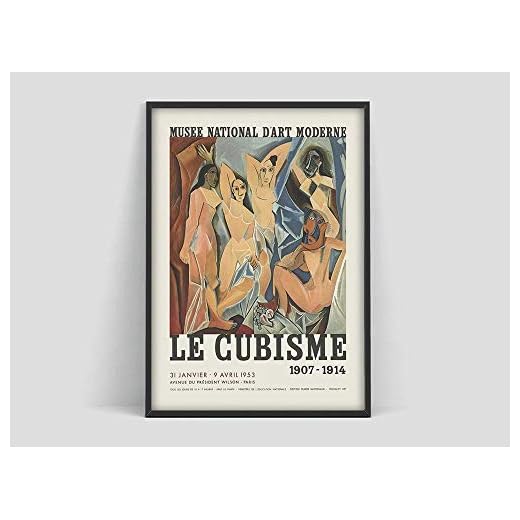 Pablo Picasso kubism affisch, konstutställningstryck, Picasso-tryck, familj ramlös dekorativ canvasmålning K 30 x 40 cm