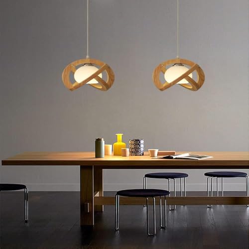 Lámpara de madera en forma de gota con cable ajustable para techos de salones elegantes 7