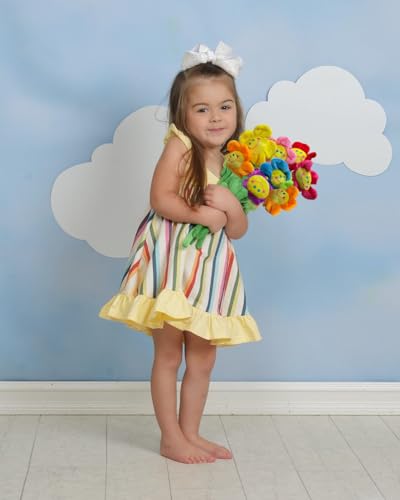 TPlay Flower Plush Kids Toy: Bendable Stem Stuffed Sunflower - Soft Bendy Felt Bouquet Set Age 2-4 - Thumbnail 6