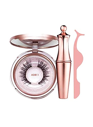 Scent House Soft Reusable Waterproof Long Lasting 3D Natural Look Magnetic Eyeliner and Lashes Kit (AD811)