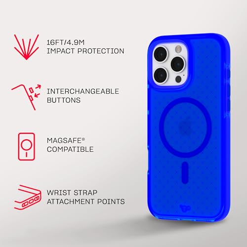 Image of Tech21 EvoCheck for iPhone 16 Pro Max Compatible with MagSafe - Impact Protection Case - in Cobalt Blue
