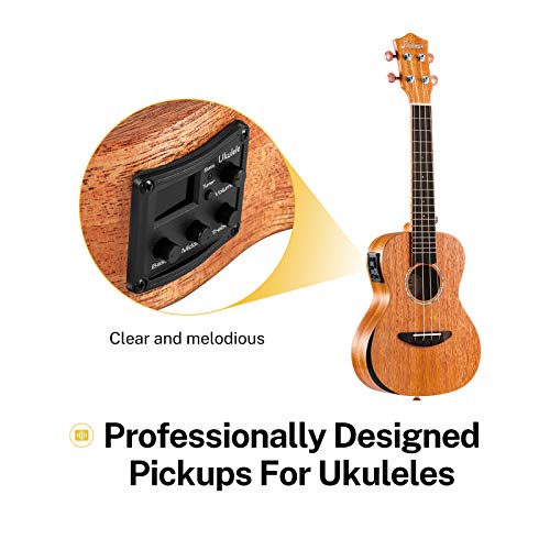 Donner Ukulélé Tenor Électrique 26 pouces Ukulélé Electro pour Débutant Enfant Adulte Bois d’Acajou avec Pickup Anglais… - Les Beatles, Paul McCartney, John Lennon, RIngo Starr, George Harrison Donner Ukulélé Tenor Électrique 26 pouces Ukulélé Electro pour Débutant Enfant Adulte Bois d'Acajou avec Pickup Anglais… – Image 3