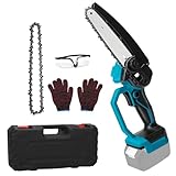 Verbesserter Bürstenloser Motor: Unsere Mini Elektro Kettensäge nimmt einen 420w leistungsstarken bürstenlosen Kupfermotor an, und die Spitzenleistung kann 800W+3950RPM sein, was die Ausgangsleistung um 80% erhöhen kann, leicht 6 Zoll Stämme in 10 Sekunden schneiden, gute Wärmeableitungsleistung, mit Überhitzungsschutzfunktion, automatische Kettenspannung, doppelter Sicherheitsschutzschalter.