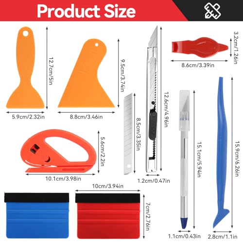 10 Stück Folierungs Werkzeug, Rakel für Folie, Folierungs Werkzeug Set für Wrap Auto für Fensterfolien und Auto Folien