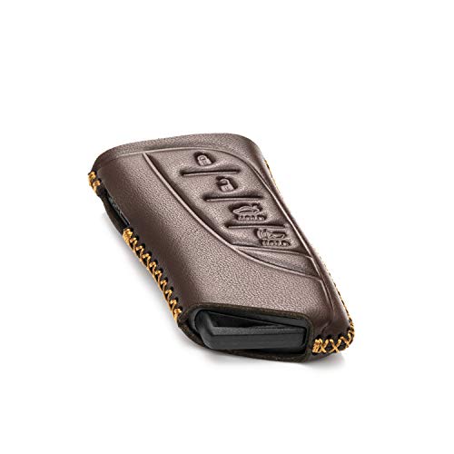 Vitodeco Genuine Leather Smart Key Fob Case Compatible With Lexus Rx, Lexus Es, Lexus Ux, Lexus Nx, Lexus Gx, Lexus Lx 600 (4-Button, Brown) #TOP2