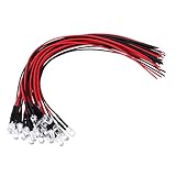 PATIKIL Mini luci LED a diodo da 5 mm, 20 pezzi, 3 V CC, pre-cablate, mini lampadine a LED a emissione di luce per indicatori di illuminazione radiocomandati fai da te, luce viola