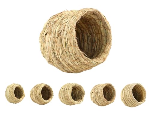 Gtzbcivハムスターハウス 小動物ハウス 家 小屋 寝袋 寝床 手編み 天然草製 モルモット ハリネズミ フェレット モモンガ おもちゃ 可?い 暖かい 休憩所 遊び場 巣箱 寒さ対策 ハウス (草?-超大型)