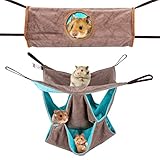【Cama colgante de tres capas】 El diseño de la cama de tres capas se convierte en una hamaca tipo jaula para mascotas o una bolsa de dormir, las mascotas pequeñas pueden acostarse en la parte superior o acurrucarse en el interior. Es una buena opción conocer su naturaleza adictiva corriendo en el túnel de un lado a otro, para ser un buen escenario de entretenimiento, en el que pueden descansar en la capa superior o acurrucarse en la inferior.
