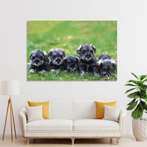 Schnauzer poster déco 40x60 impression sur toile salon et chambre à coucher - 4