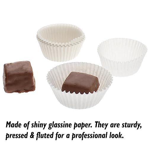Vasos de caramelo de papel blanco CybrTrayd CCUPW-5-1000 para repostería casera 3