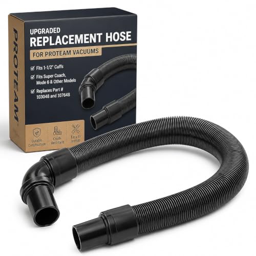 Upgraded Replacement Hose For Proteam 1-1/2 inch cuffs, Fits Super Coach, Mode 6, and Other Models Replaces Part # 103048 and 107648